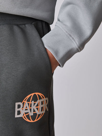 Baker by Ted Baker Grey Oversized Graphic Sweatshirt and Joggers Set image 8