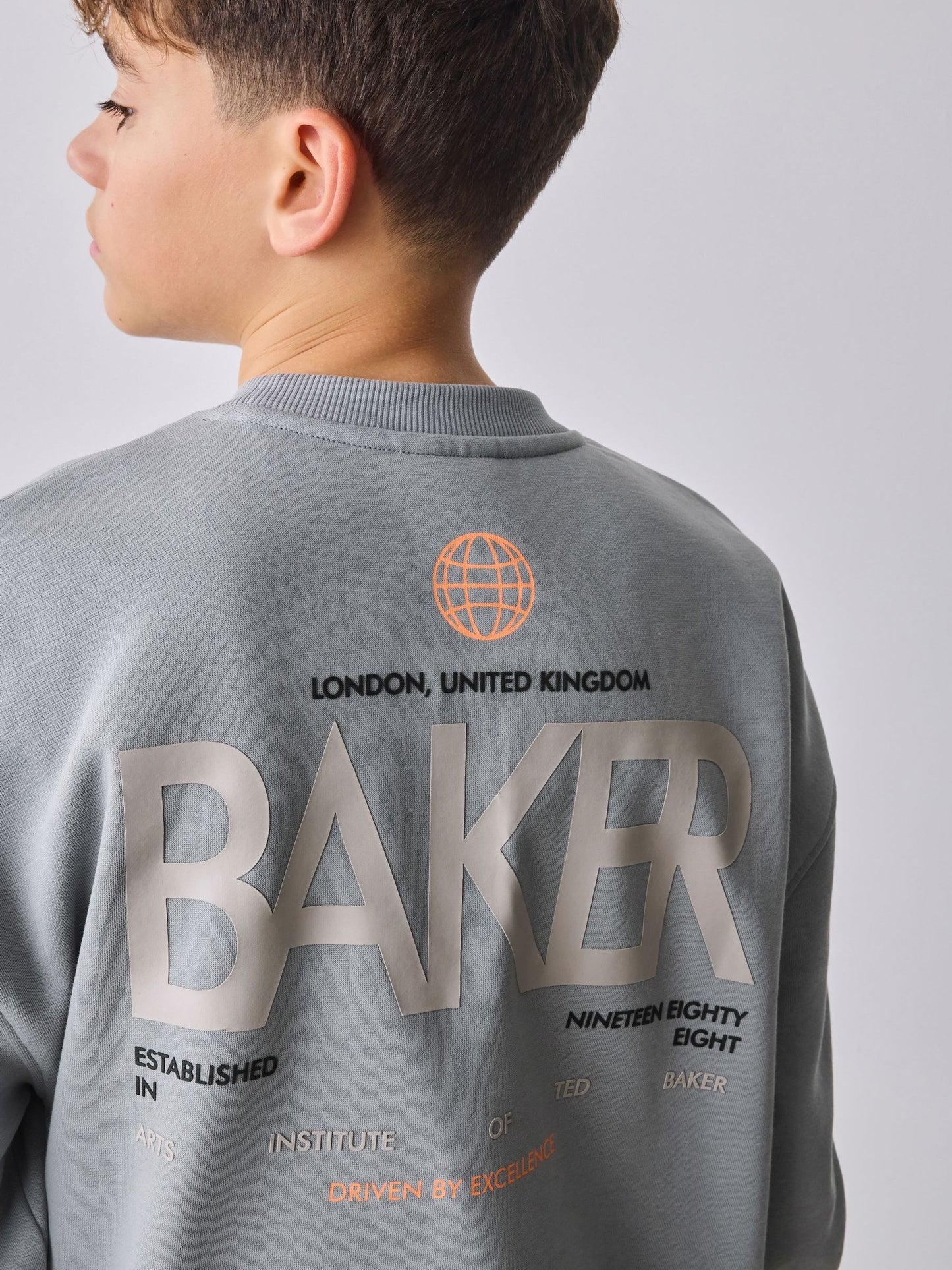 Baker by Ted Baker Grey Oversized Graphic Sweatshirt and Joggers Set image 9