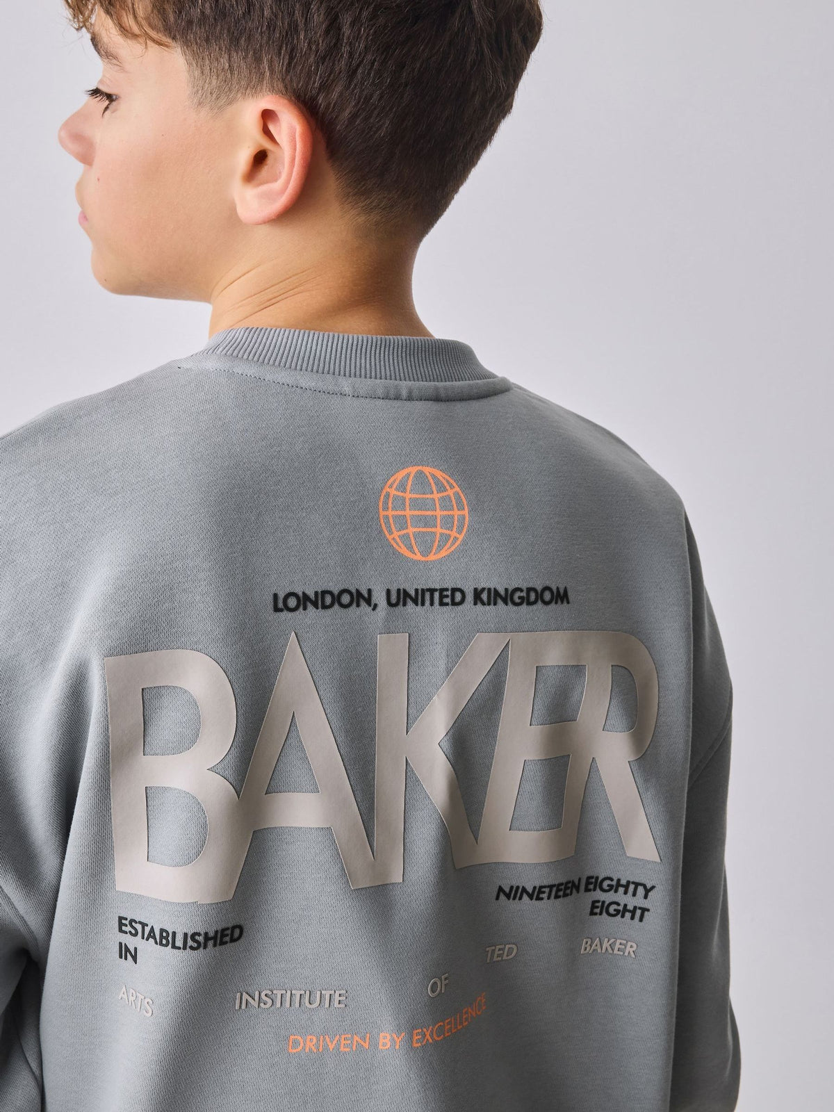Dsiney Kidz - Baker by Ted Baker Grey Oversized Graphic Sweatshirt and Joggers Set image 9