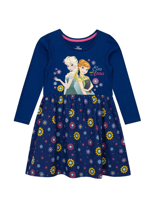 Character Blue Disney Frozen Elsa And Anna Floral Dress image 1