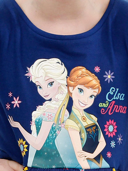 Character Blue Disney Frozen Elsa And Anna Floral Dress image 4