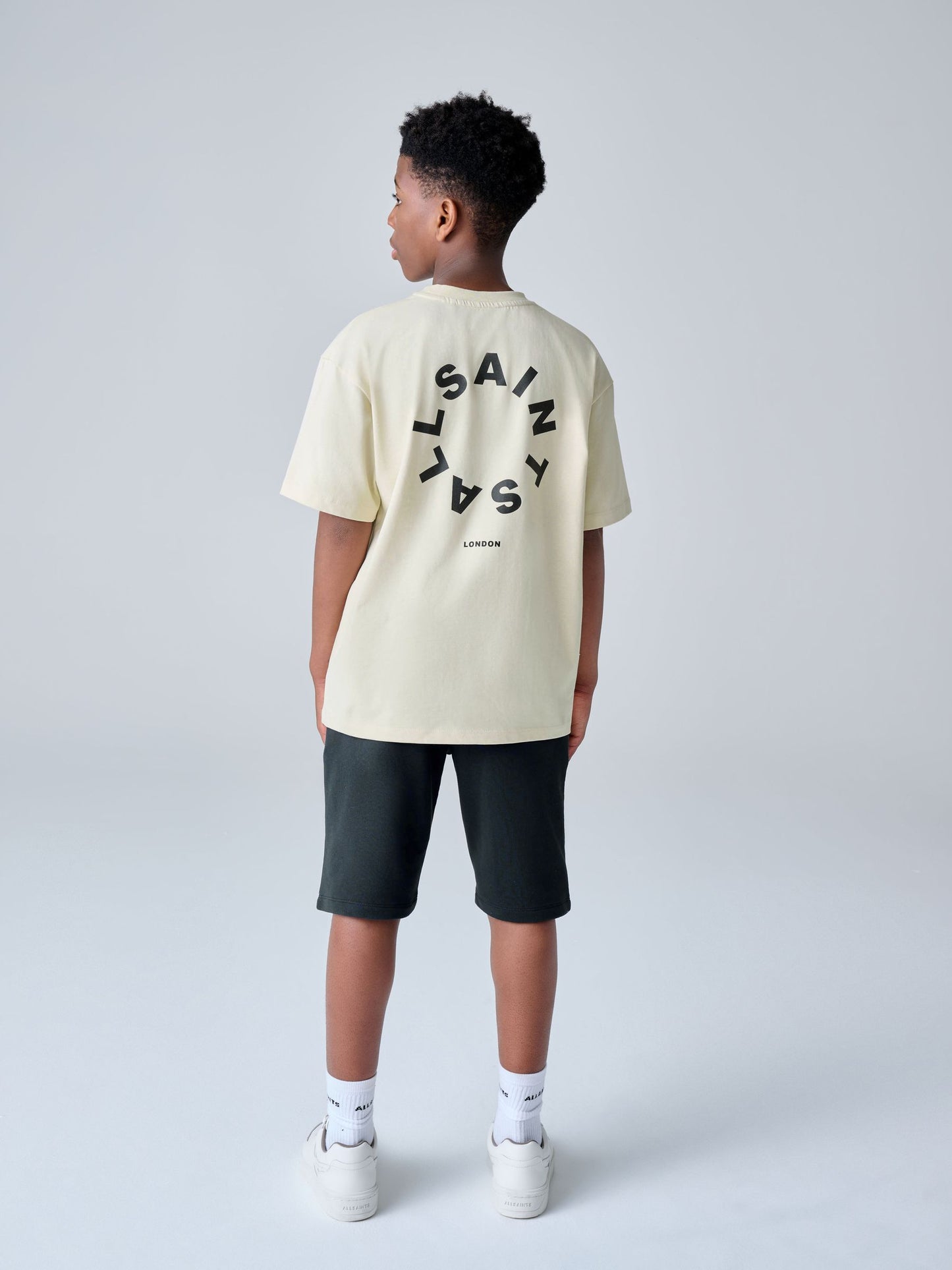 Dsiney Kidz - smALLSAINTS Neutral/Black Tierra T-Shirt and Sweat Shorts Set image 3