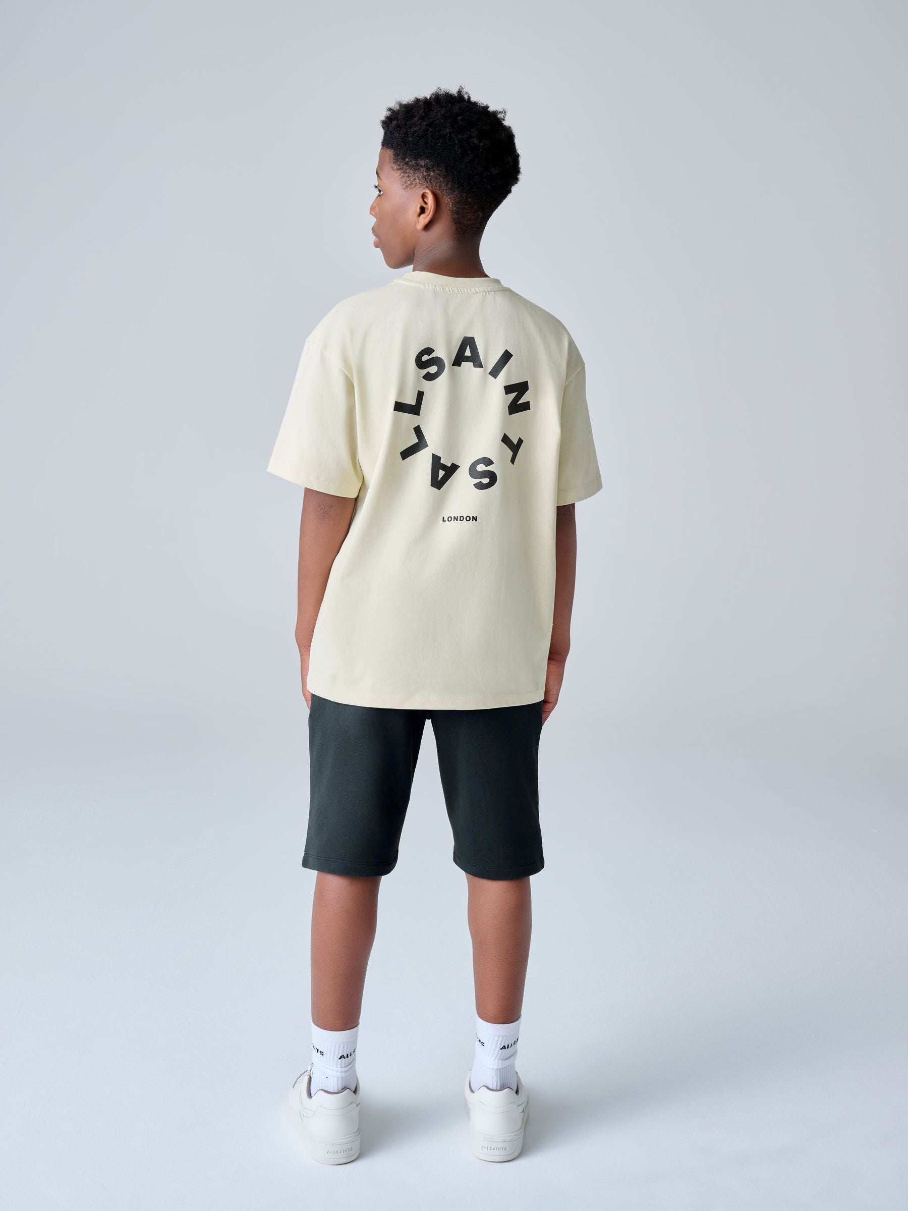 Dsiney Kidz - smALLSAINTS Neutral/Black Tierra T-Shirt and Sweat Shorts Set image 3