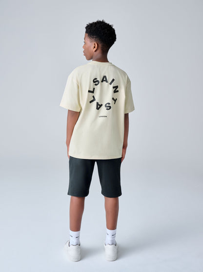 Dsiney Kidz - smALLSAINTS Neutral/Black Tierra T-Shirt and Sweat Shorts Set image 3
