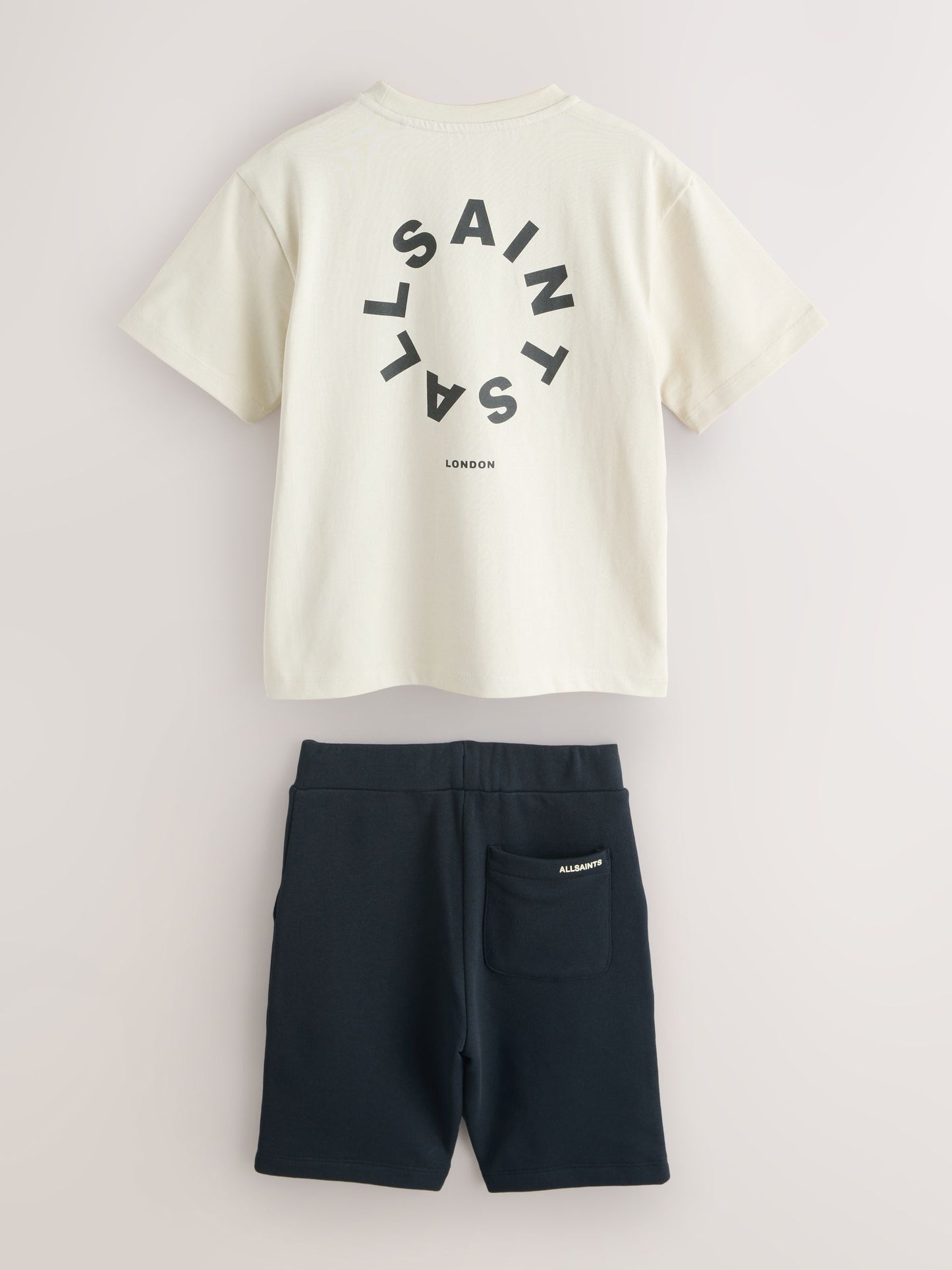 Dsiney Kidz - smALLSAINTS Neutral/Black Tierra T-Shirt and Sweat Shorts Set image 8