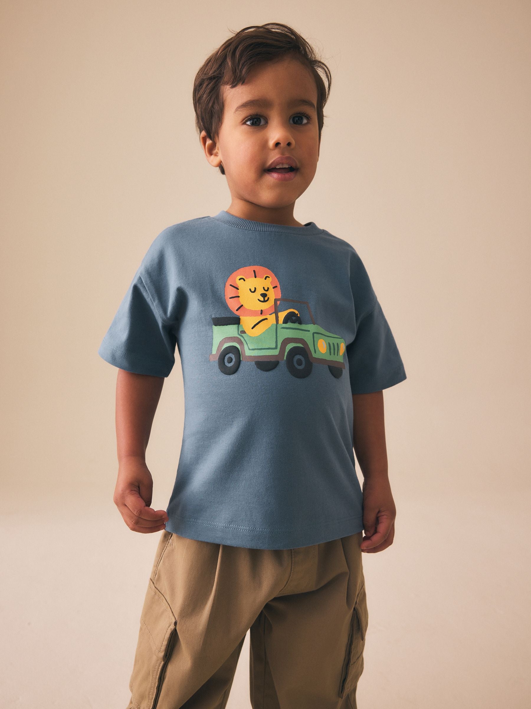 Blue Lion Car Short Sleeve Graphic T-Shirt (3mths-7yrs) image 5