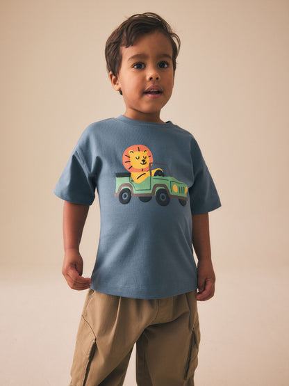 Blue Lion Car Short Sleeve Graphic T-Shirt (3mths-7yrs) image 5