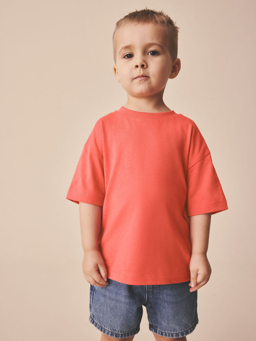 Coral Pink Short Sleeve Plain T-Shirt (3mths-7yrs) image 1
