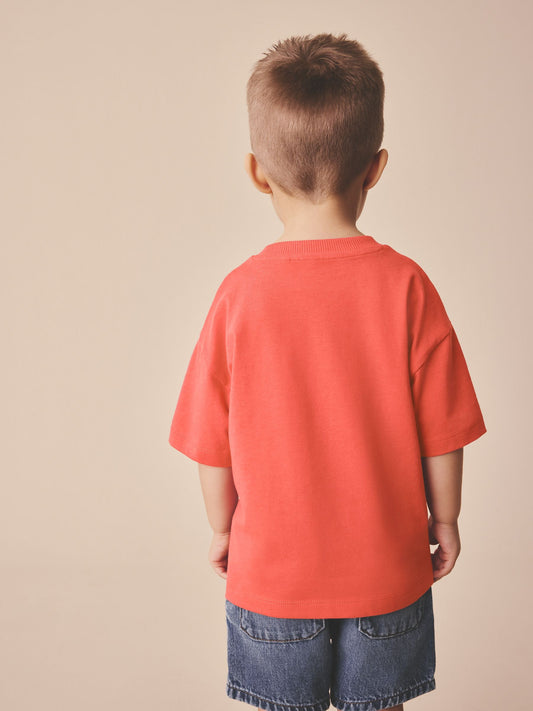 Coral Pink Short Sleeve Plain T-Shirt (3mths-7yrs) image 2