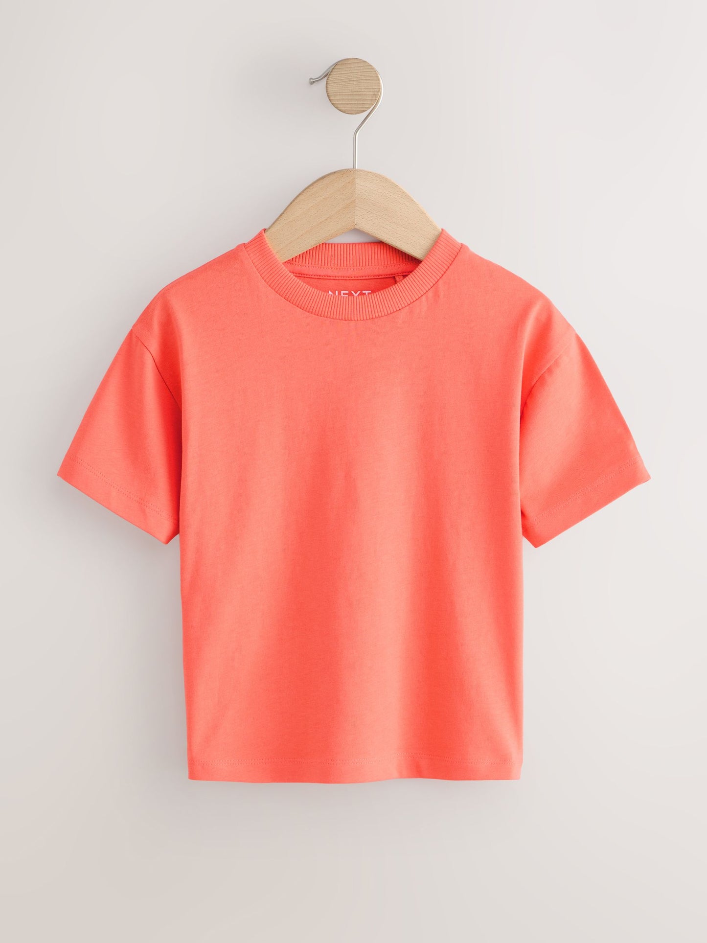 Coral Pink Short Sleeve Plain T-Shirt (3mths-7yrs) image 3