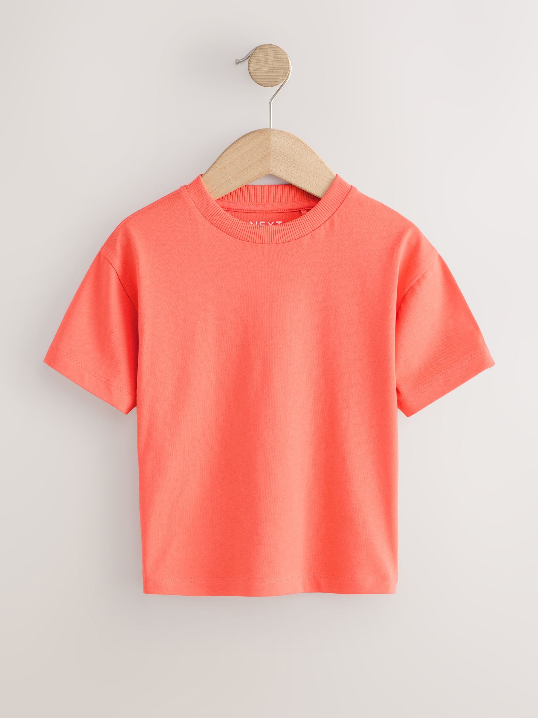Coral Pink Short Sleeve Plain T-Shirt (3mths-7yrs) image 3