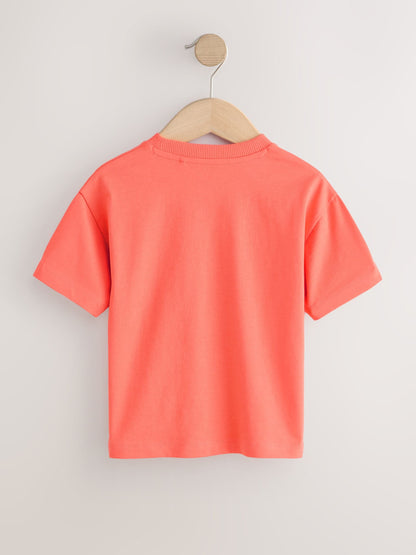 Coral Pink Short Sleeve Plain T-Shirt (3mths-7yrs) image 4