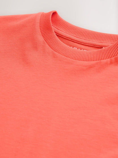 Coral Pink Short Sleeve Plain T-Shirt (3mths-7yrs) image 5