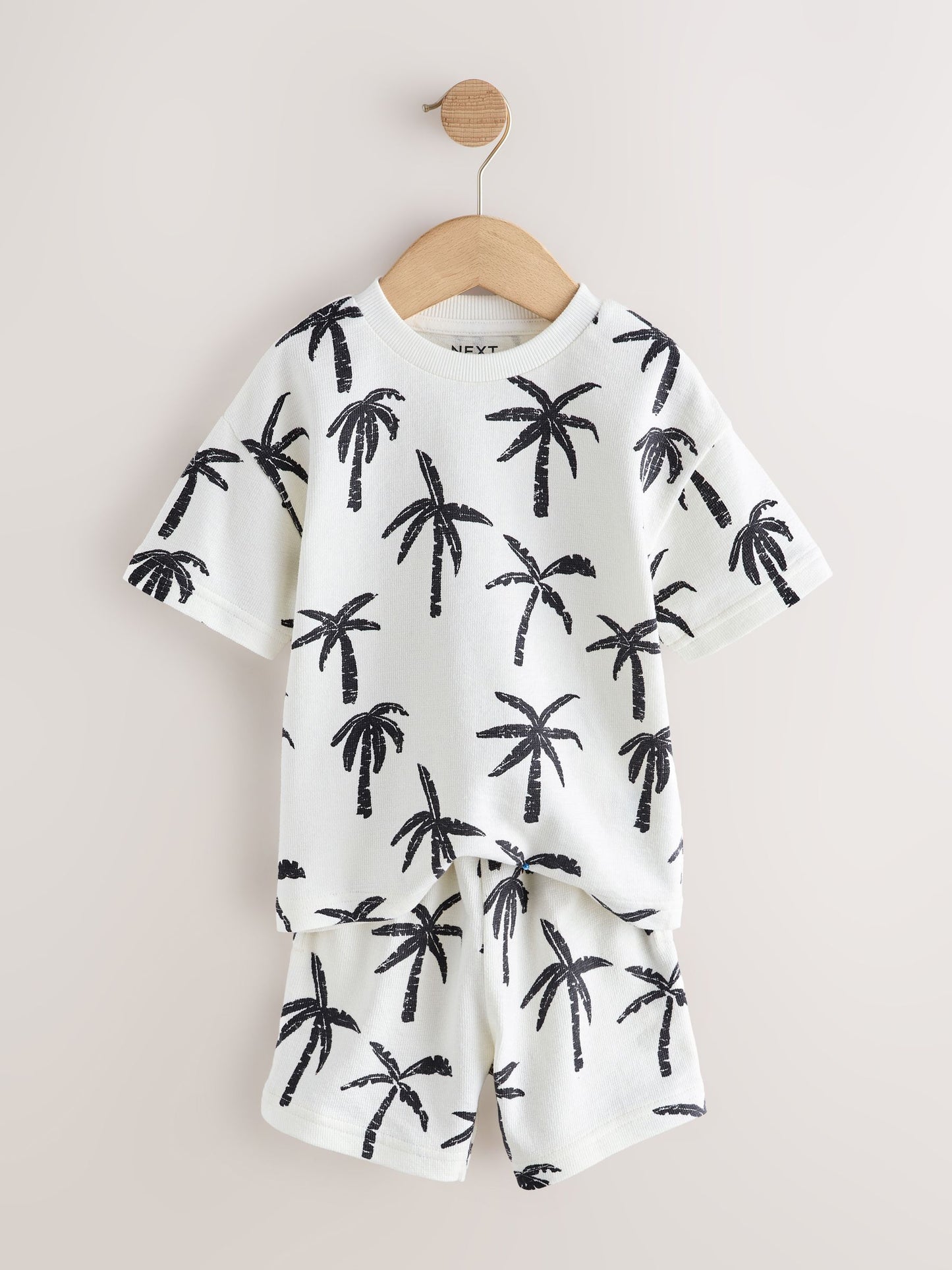 White/Black Palm Trees Short Sleeve All-Over Print T-Shirt and Shorts Set (3mths-7yrs) image 6