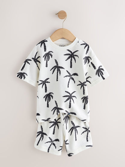 White/Black Palm Trees Short Sleeve All-Over Print T-Shirt and Shorts Set (3mths-7yrs) image 6