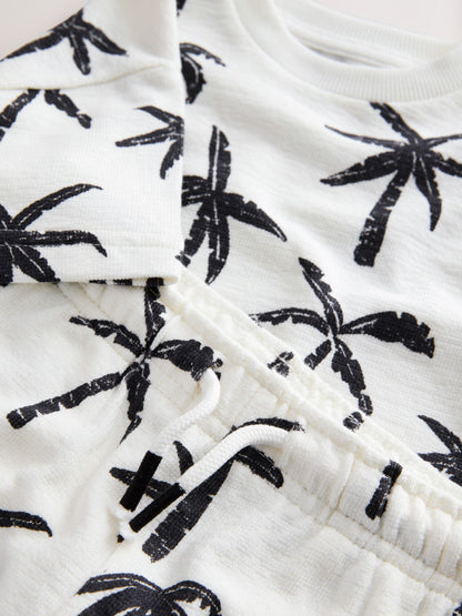 White/Black Palm Trees Short Sleeve All-Over Print T-Shirt and Shorts Set (3mths-7yrs) image 8