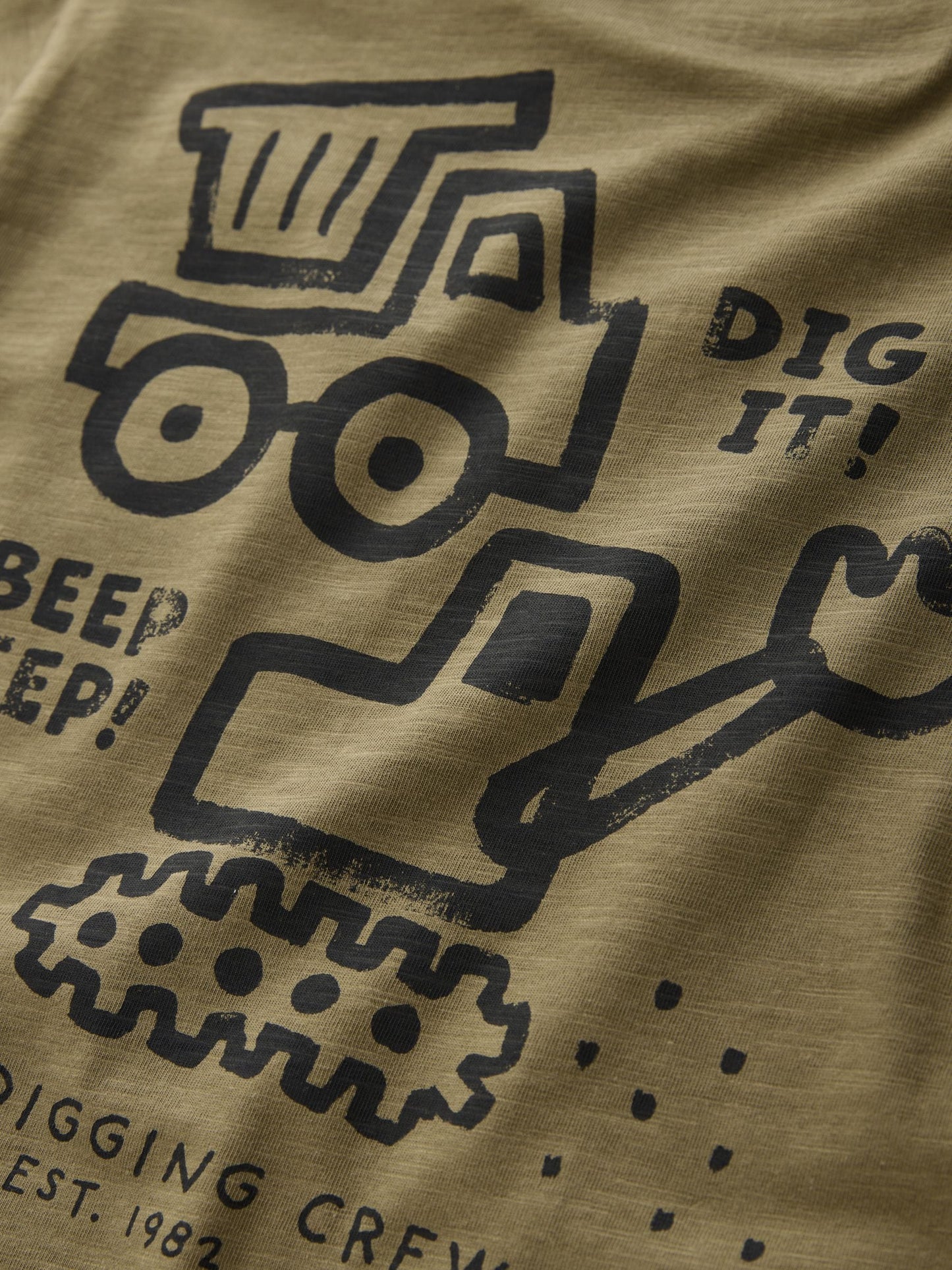 Khaki Green Digger Short Sleeve Back Print T-Shirt and Shorts Set (3mths-7yrs) image 8