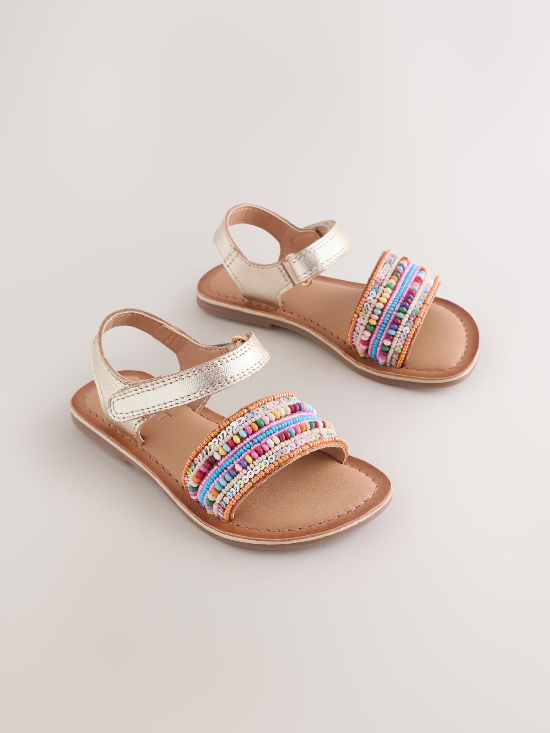 Multi Leather Touch Fastening Sandals image 1
