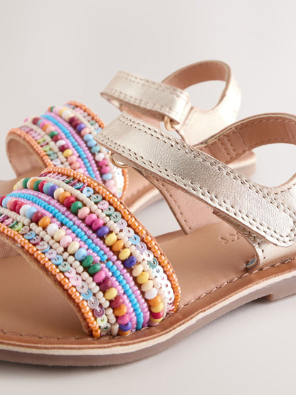 Multi Leather Touch Fastening Sandals image 4