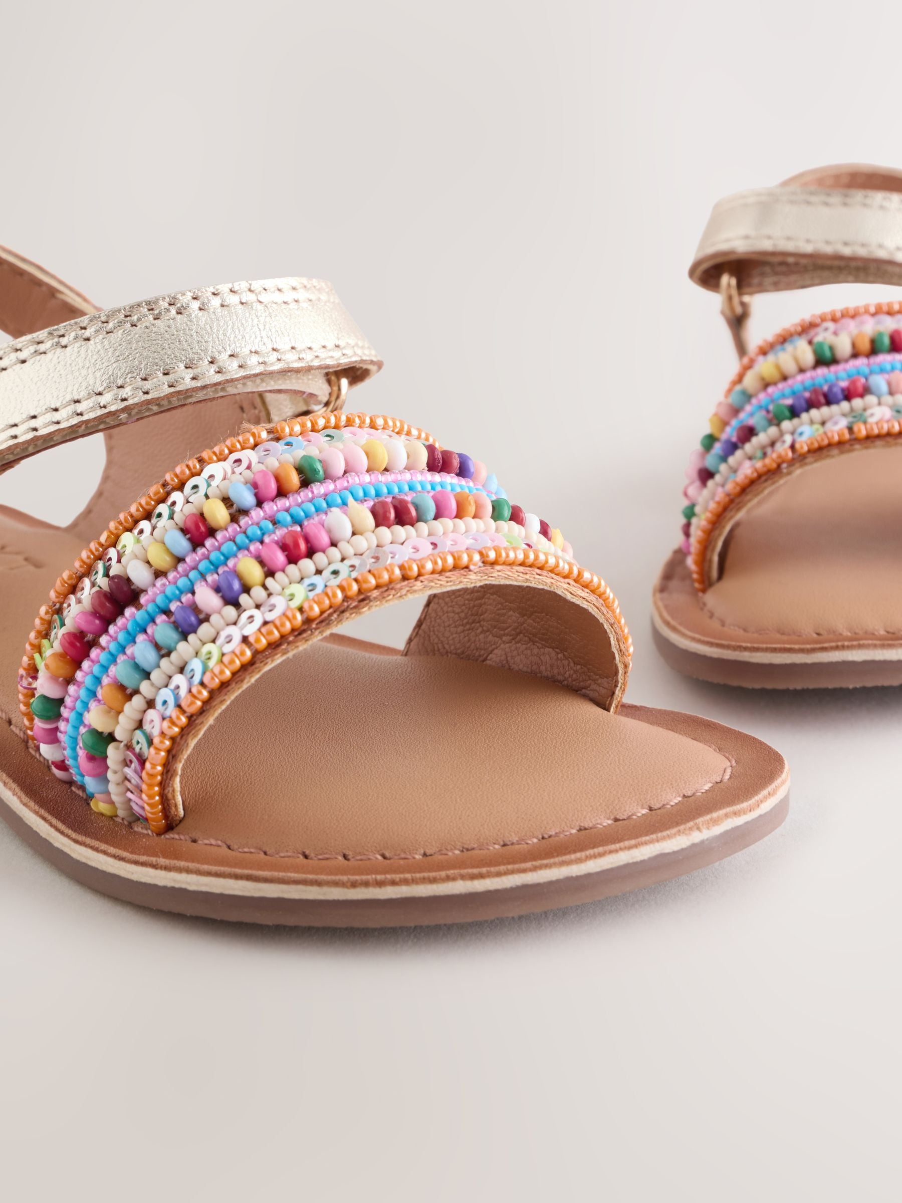 Multi Leather Touch Fastening Sandals image 6
