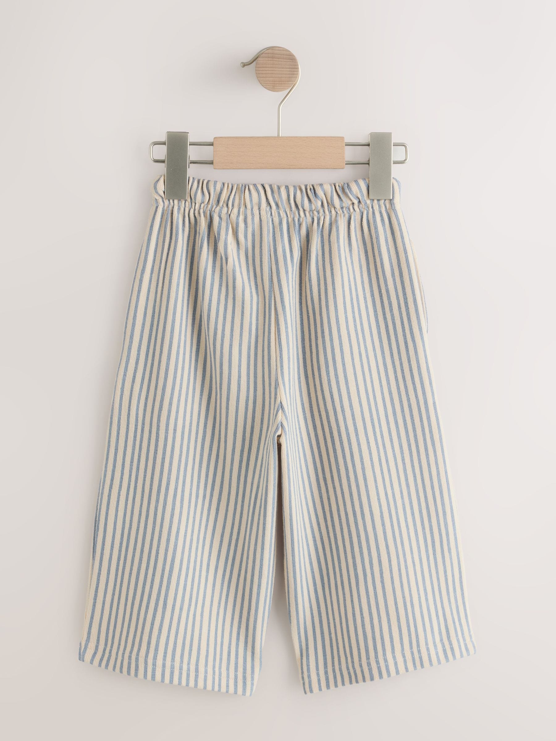 Blue/Ecru Stripe Textured Lightweight Joggers (3mths-7yrs) image 6