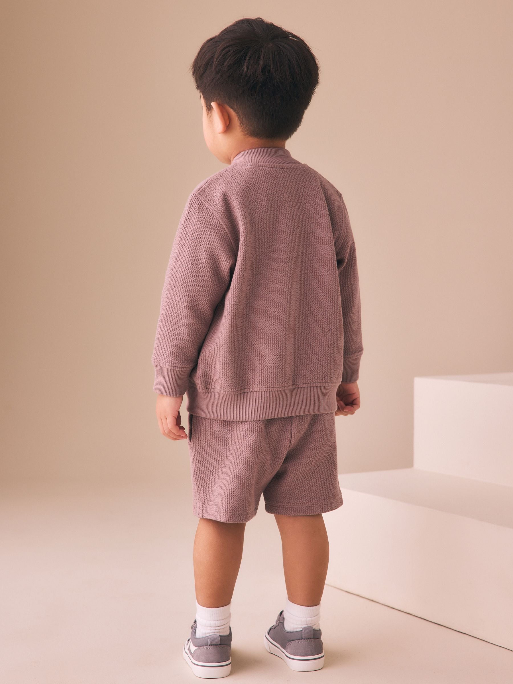 Dark Pink Jersey Bomber and Shorts Set (3mths-7yrs) image 3