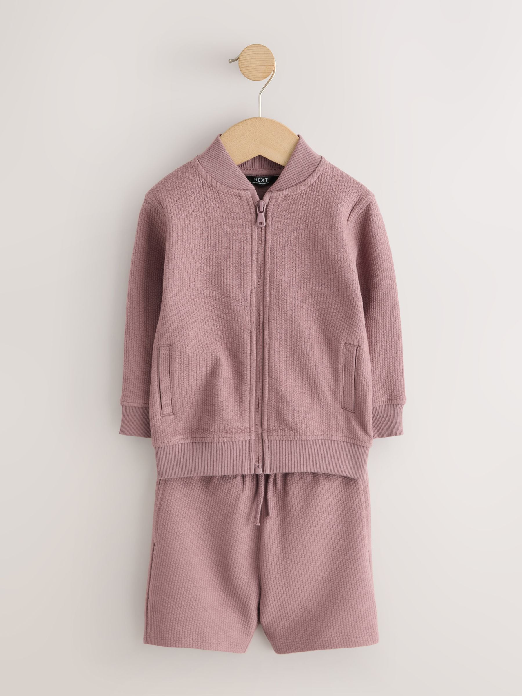 Dark Pink Jersey Bomber and Shorts Set (3mths-7yrs) image 5