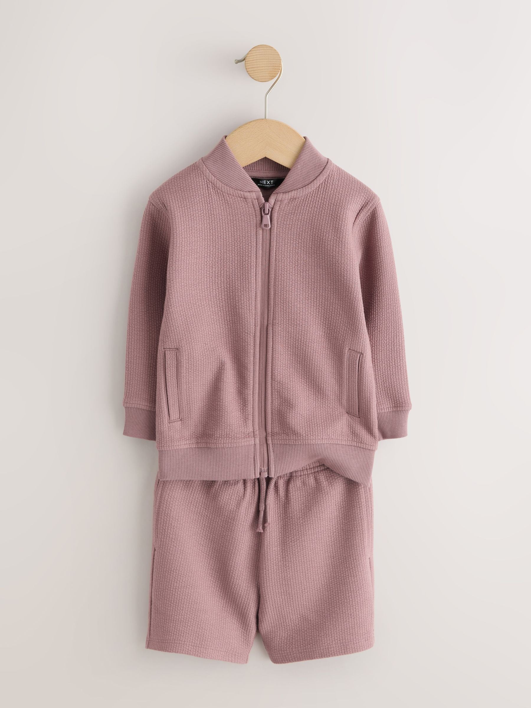 Dark Pink Jersey Bomber and Shorts Set (3mths-7yrs) image 6
