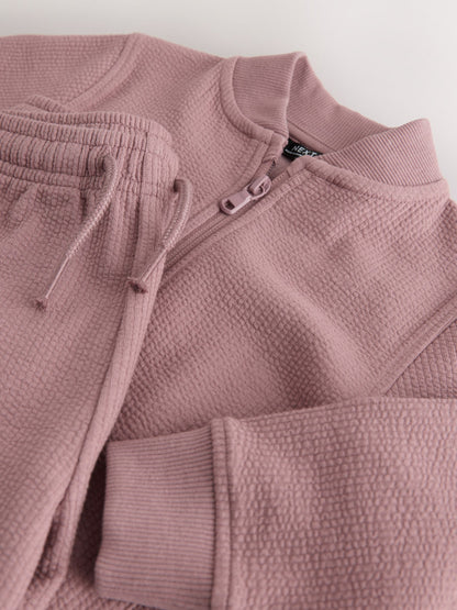Dark Pink Jersey Bomber and Shorts Set (3mths-7yrs) image 9
