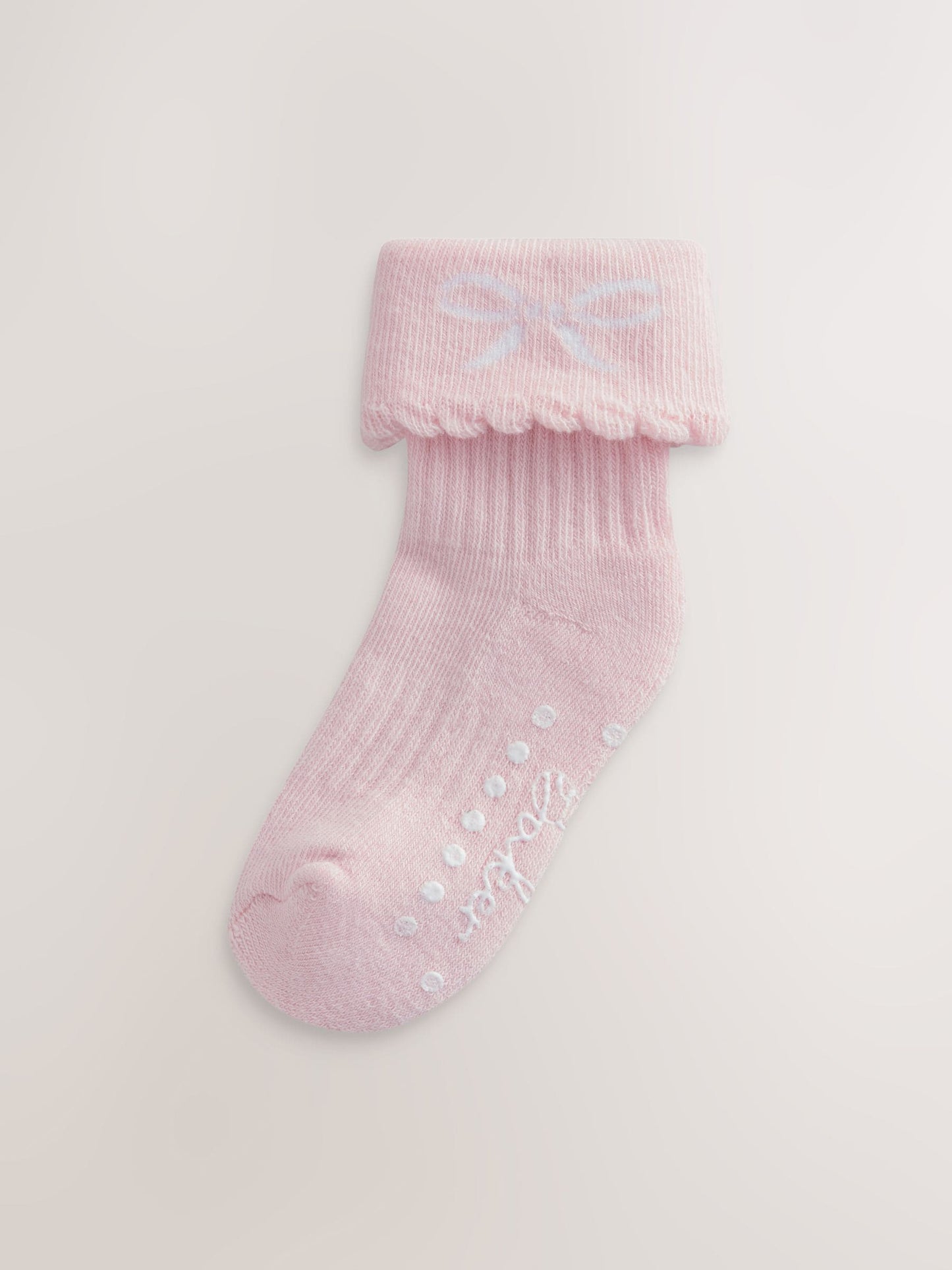 Baker by Ted Baker 3 Pack Baby Gripper Pink Socks image 2