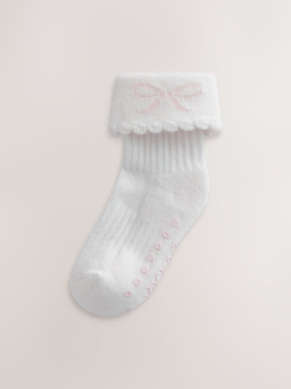Baker by Ted Baker 3 Pack Baby Gripper Pink Socks image 3