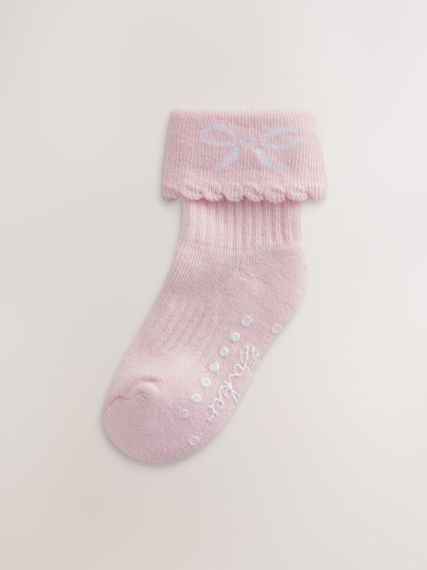 Baker by Ted Baker 3 Pack Baby Gripper Pink Socks image 4
