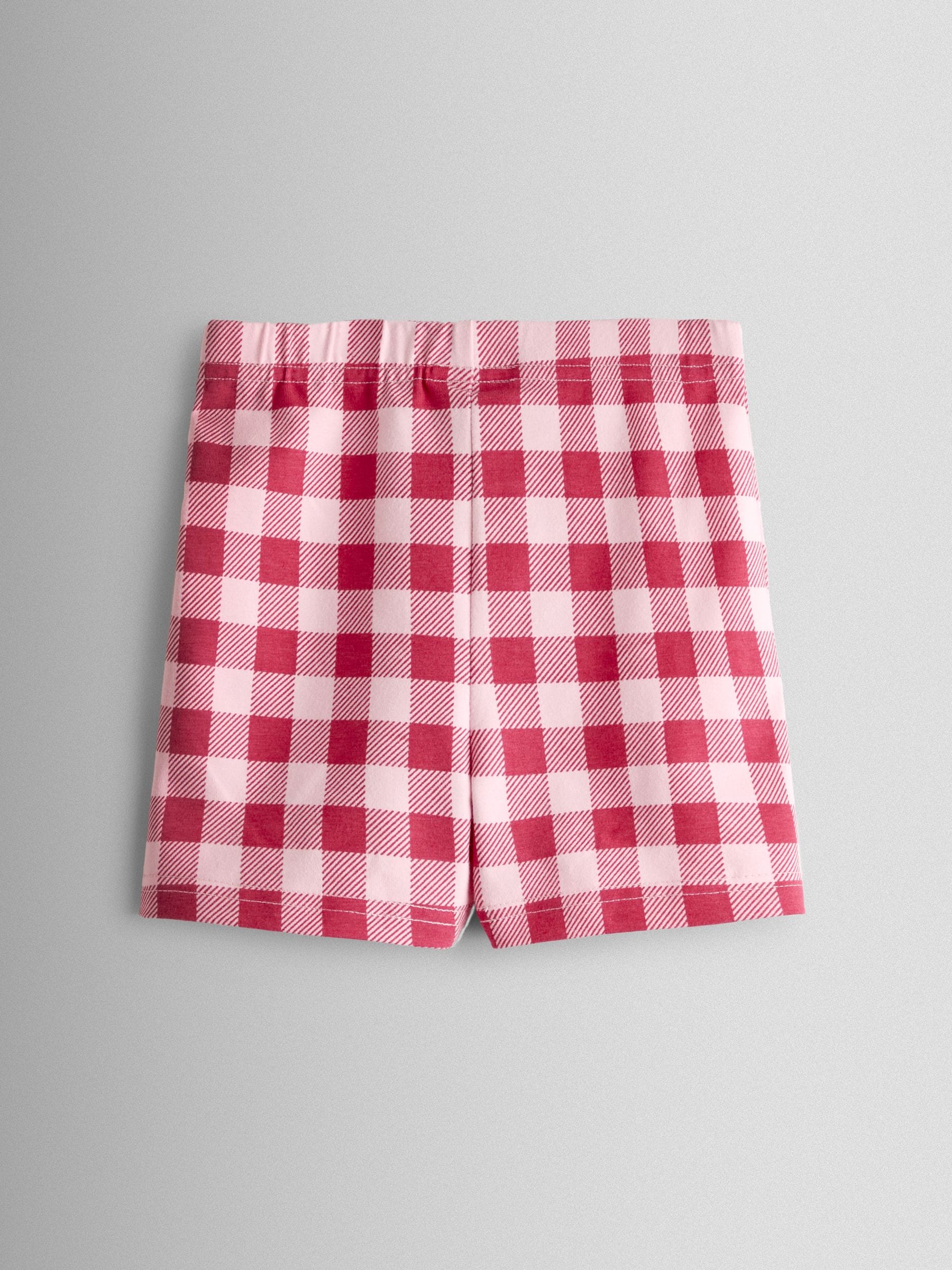 JoJo Maman Bébé Pink Berry Friends T-Shirt & Gingham Short Set image 5