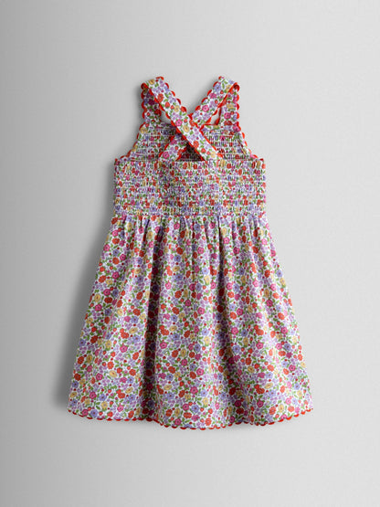 JoJo Maman Bébé Pink Strawberry Smocked Strappy Dress image 3