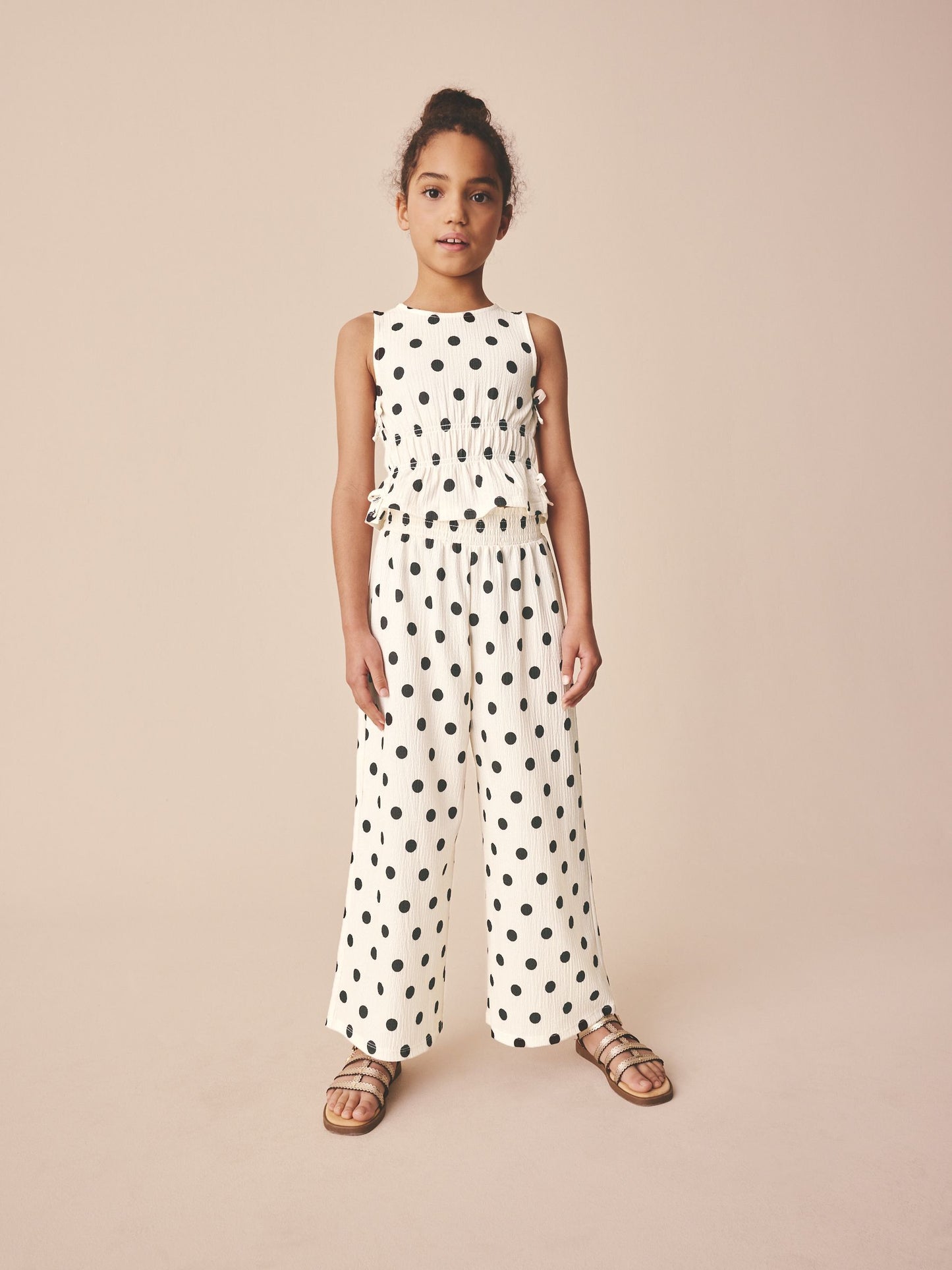 Monochrome Spot Top And Wide Leg Trousers Set (3-16yrs) image 1