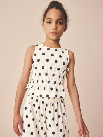 Monochrome Spot Top And Wide Leg Trousers Set (3-16yrs) image 2