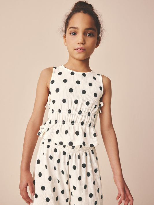 Monochrome Spot Top And Wide Leg Trousers Set (3-16yrs) image 2