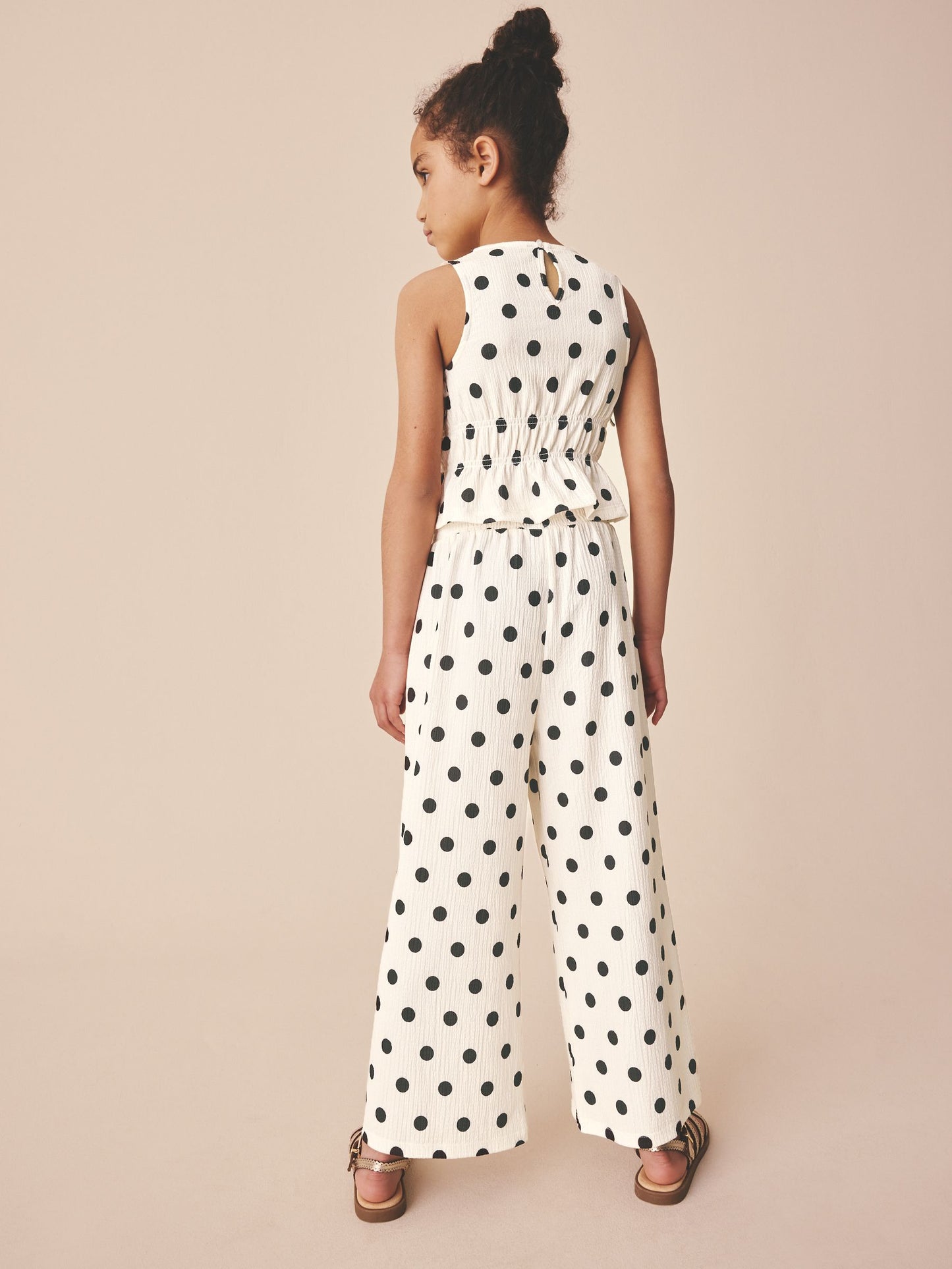 Monochrome Spot Top And Wide Leg Trousers Set (3-16yrs) image 3