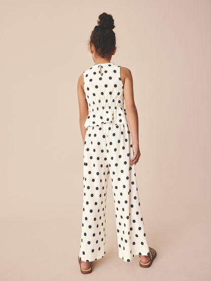 Monochrome Spot Top And Wide Leg Trousers Set (3-16yrs) image 4