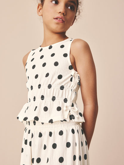 Monochrome Spot Top And Wide Leg Trousers Set (3-16yrs) image 6