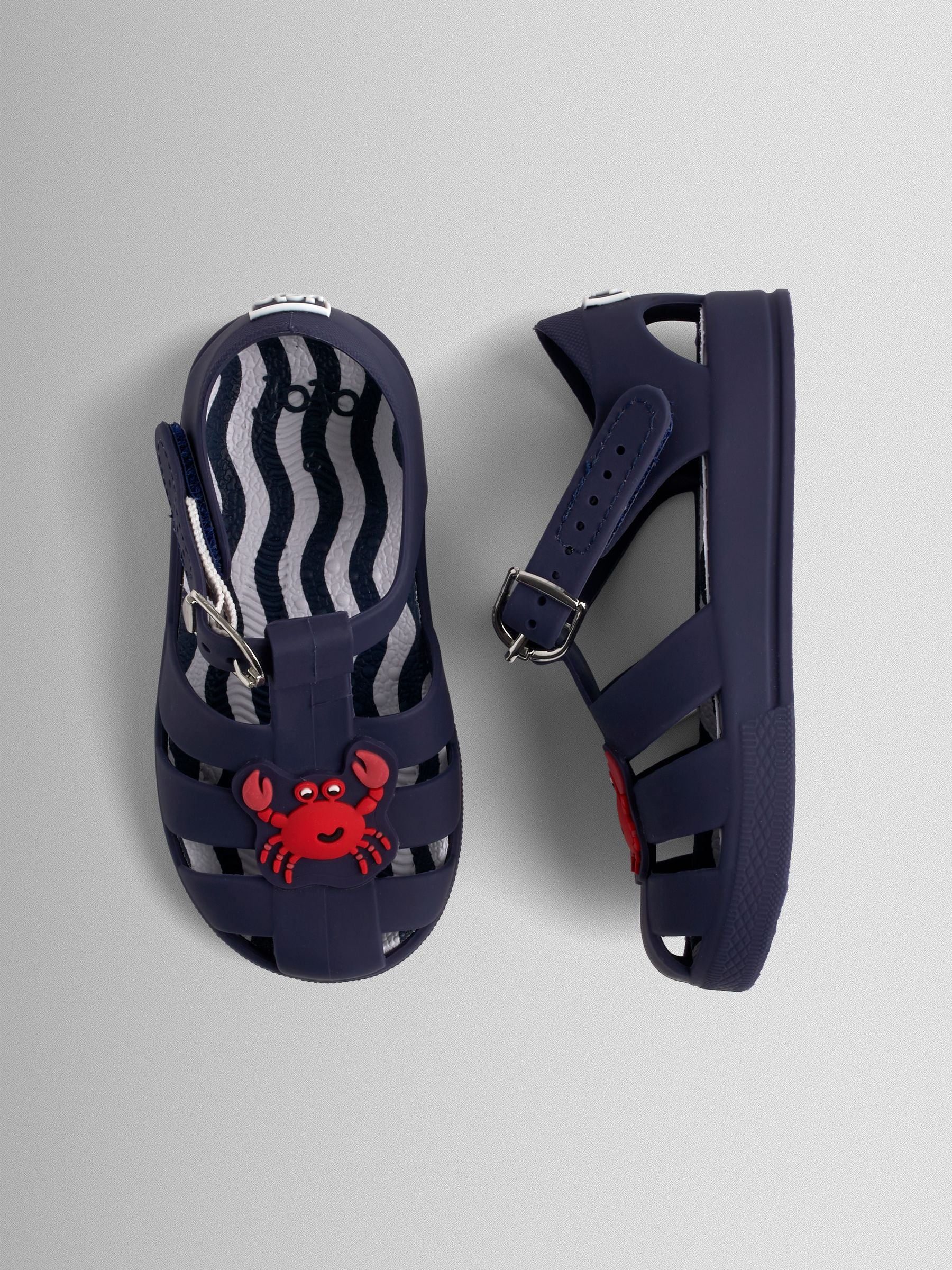 JoJo Maman Bébé Crab Navy Blue Jelly Sandals image 3
