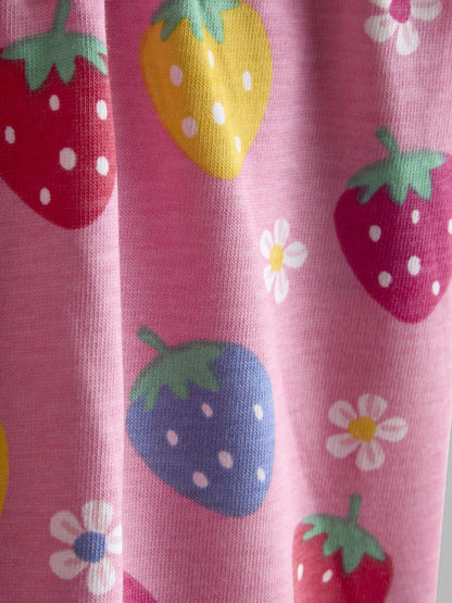 JoJo Maman Bébé Pink Strawberry 2-Pack Frill Sleeve T-shirt image 7