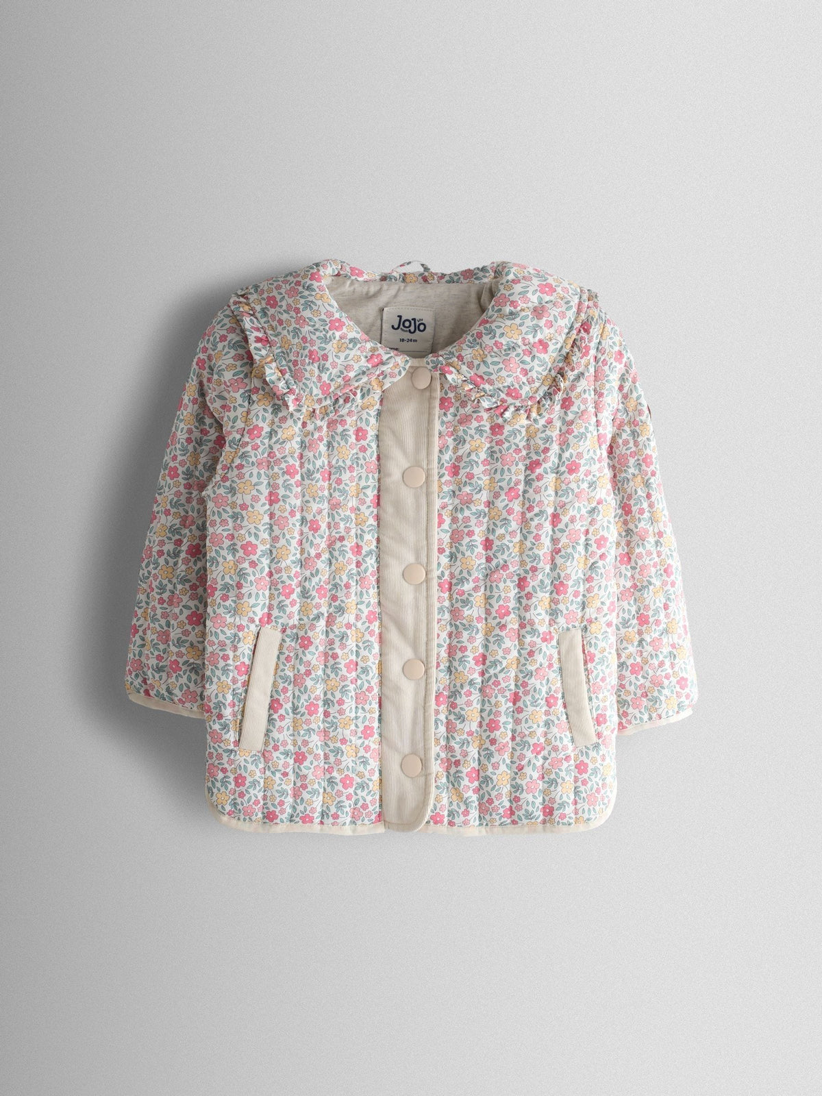 Dsiney Kidz - JoJo Maman Bébé Cream Ditsy Floral Quilted Jacket image 2