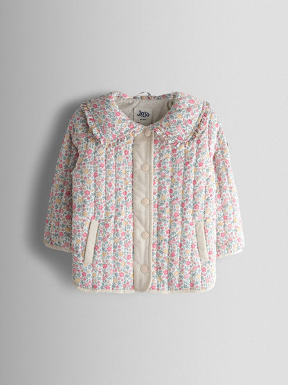 Dsiney Kidz - JoJo Maman Bébé Cream Ditsy Floral Quilted Jacket image 2