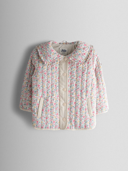 Dsiney Kidz - JoJo Maman Bébé Cream Ditsy Floral Quilted Jacket image 2