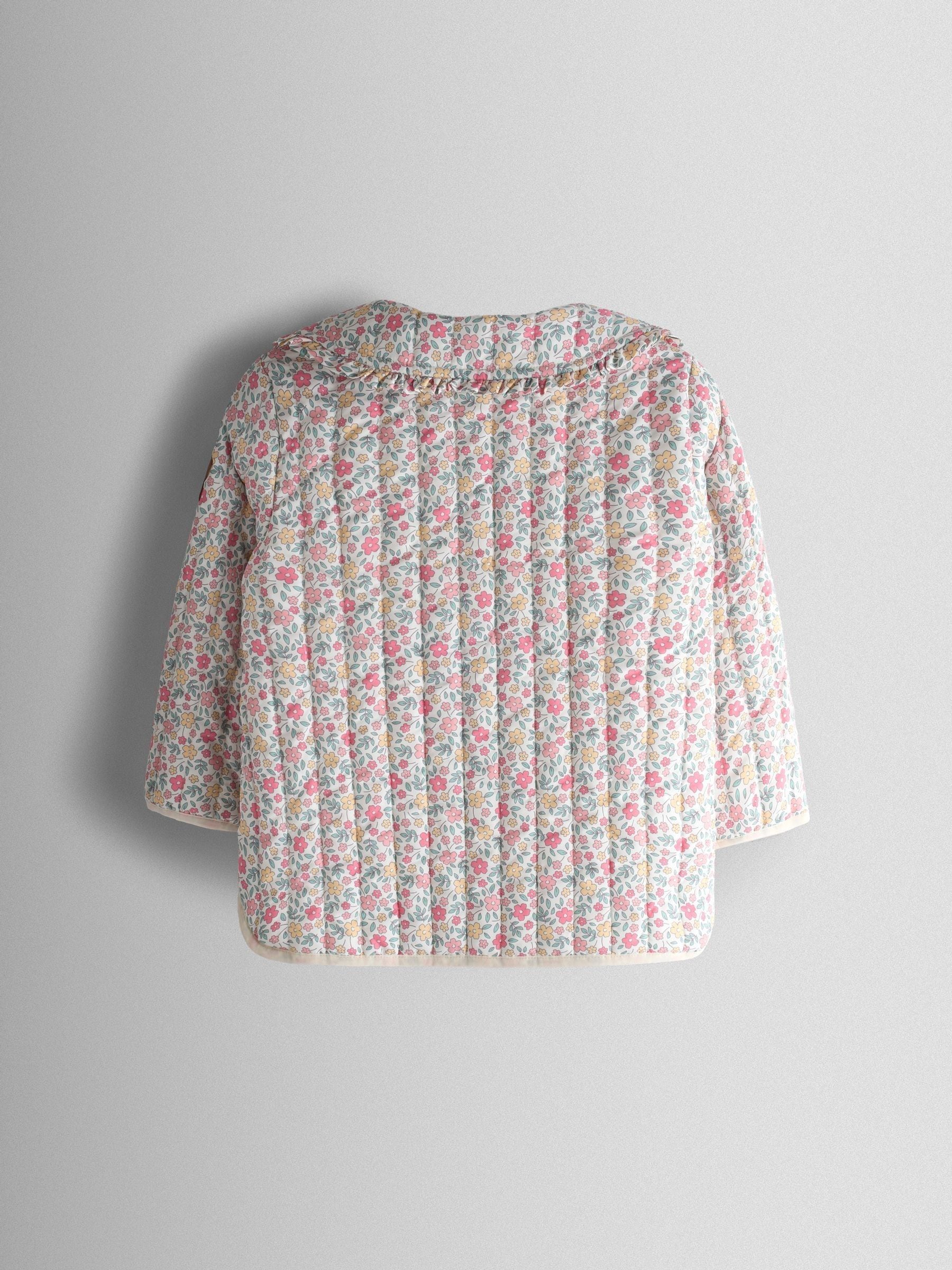 Dsiney Kidz - JoJo Maman Bébé Cream Ditsy Floral Quilted Jacket image 3