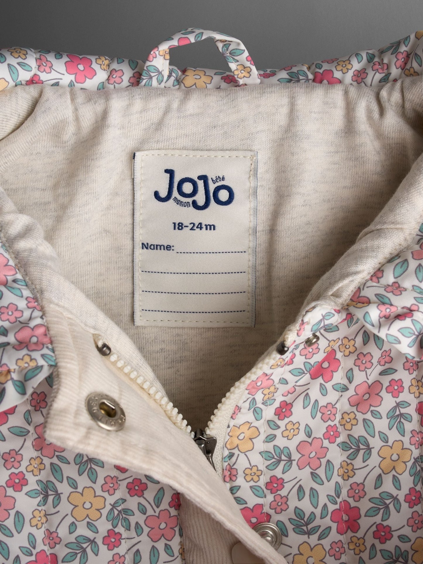 Dsiney Kidz - JoJo Maman Bébé Cream Ditsy Floral Quilted Jacket image 5