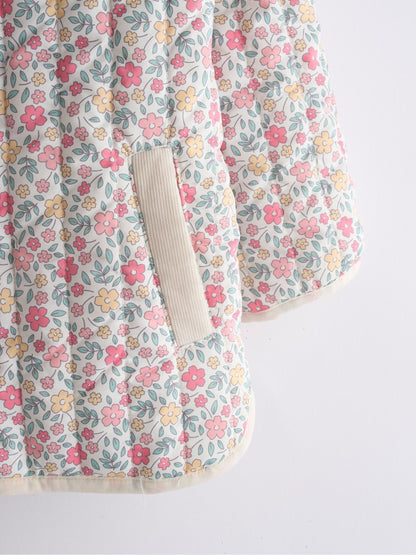 Dsiney Kidz - JoJo Maman Bébé Cream Ditsy Floral Quilted Jacket image 7