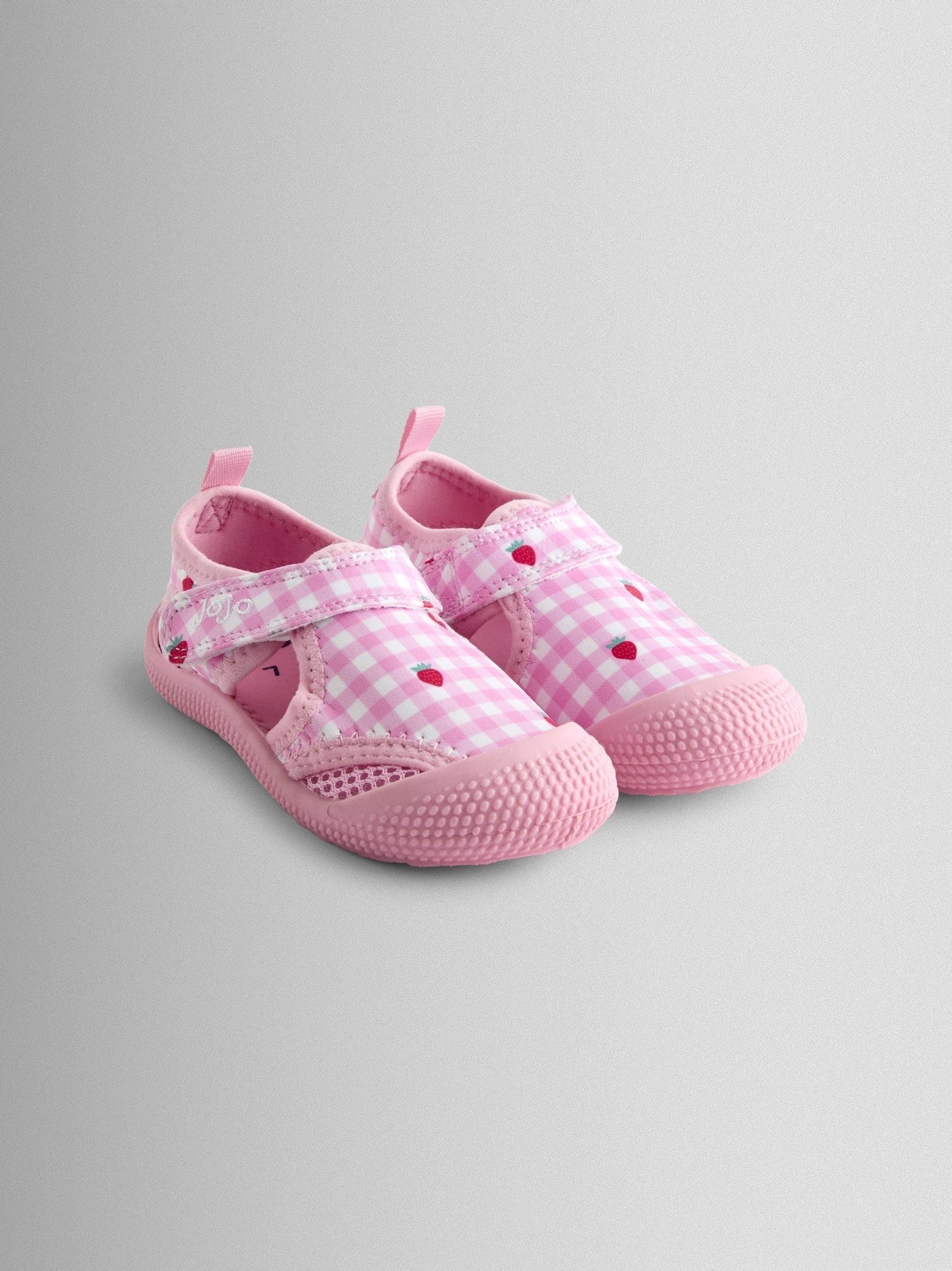 JoJo Maman Bébé Pink Strawberry Gingham Water Shoes image 1