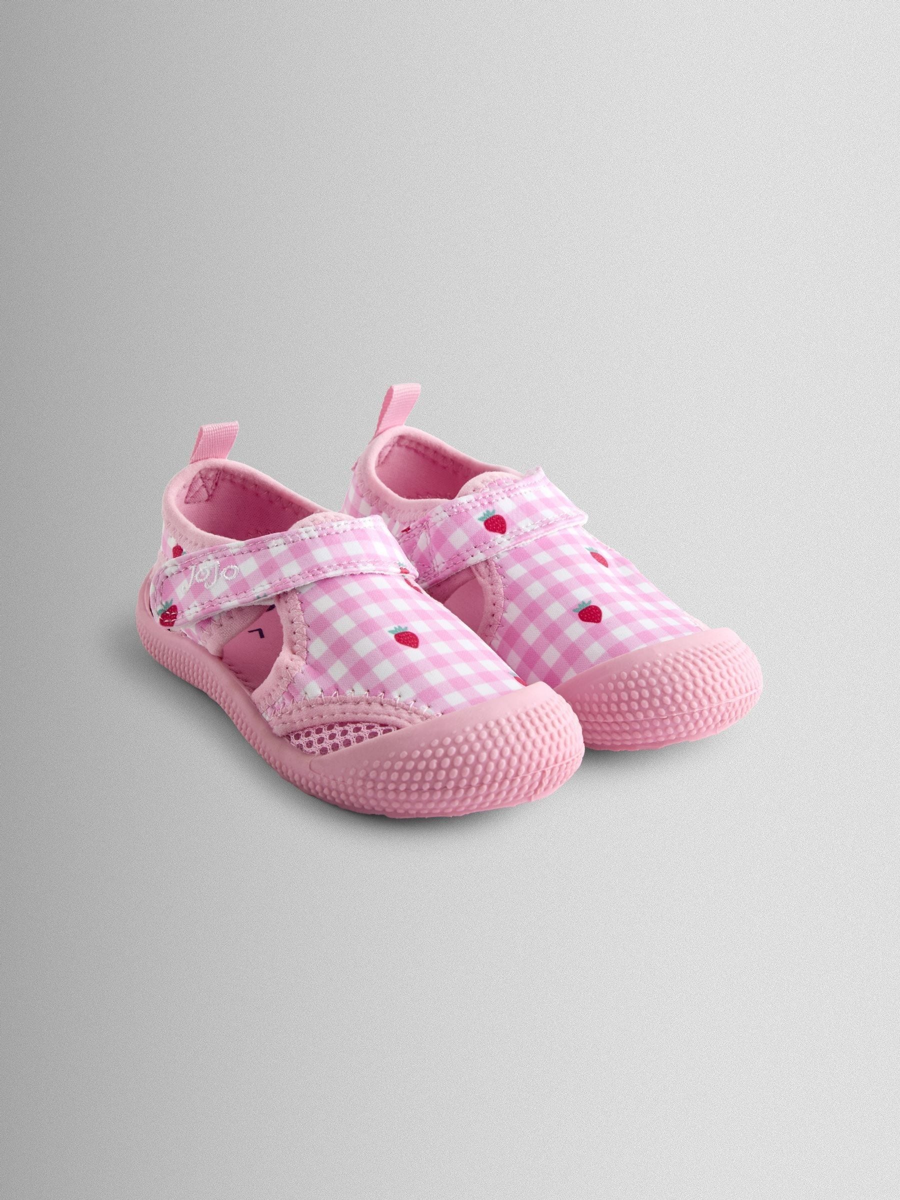 JoJo Maman Bébé Pink Strawberry Gingham Water Shoes image 1